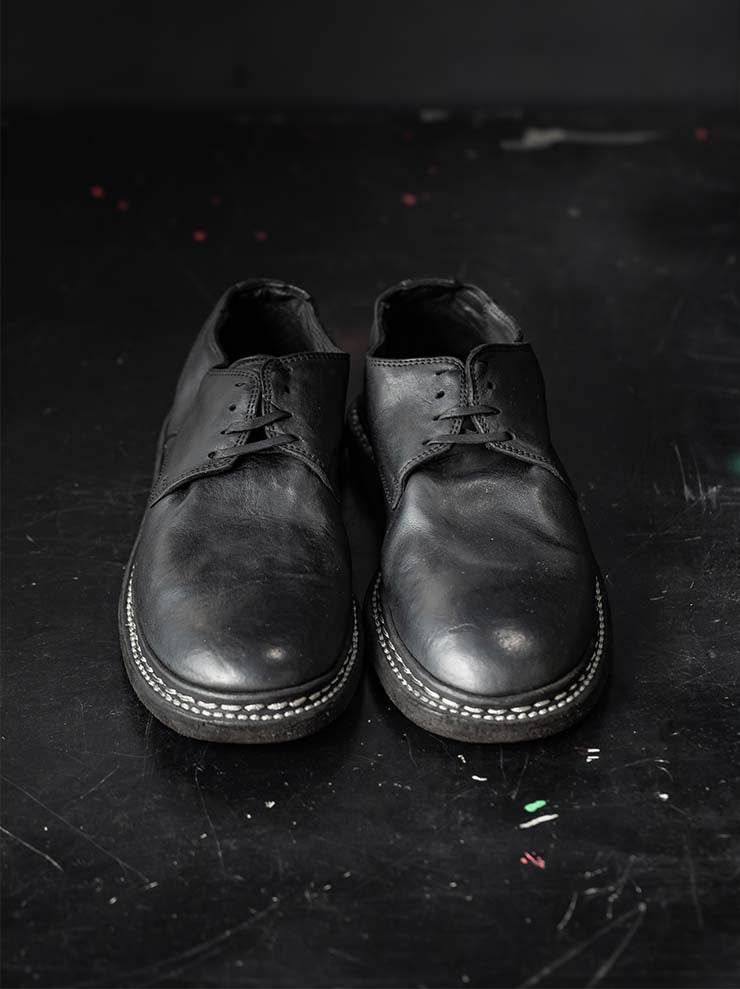 GUIDI<br> WOMENS Derby Shoes 9920_N BLKT / SOFT HORSE FULL GRAIN