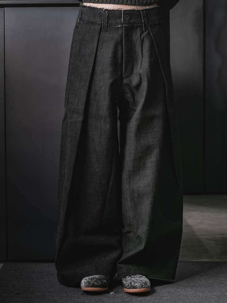 WRIGHT + DOYLE<br>UNISEX フロントプリーツトラウザー / ALGA GREEN