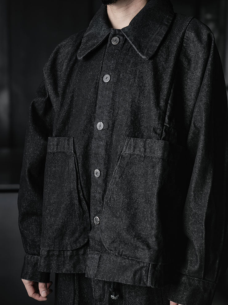 GATHERING<br>UNISEX FARMER JACKET / BLACK
