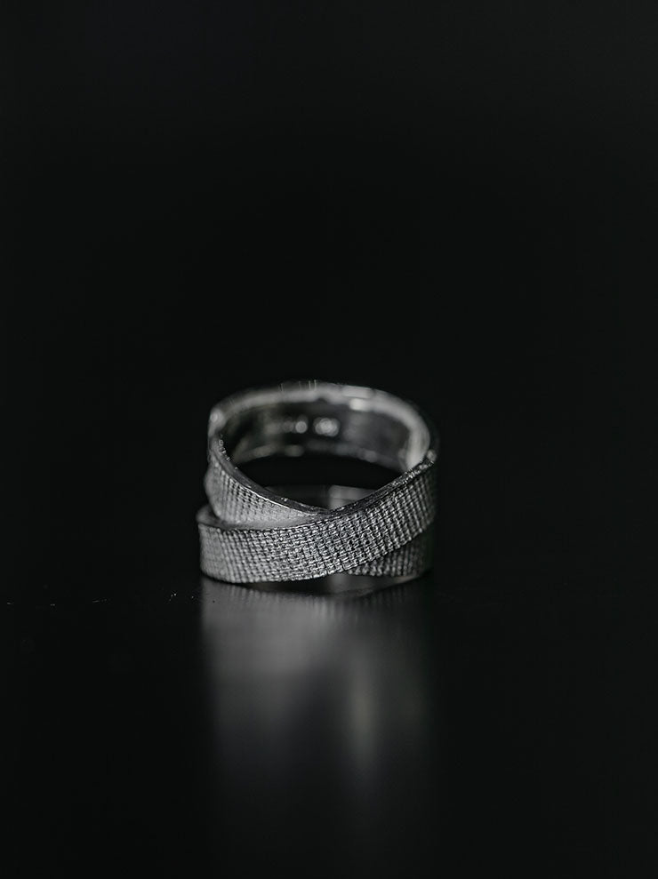DETAJ<br> 2-BANDAGE SILVER RING / 2-VTGR05 / VINTAGE WHITE