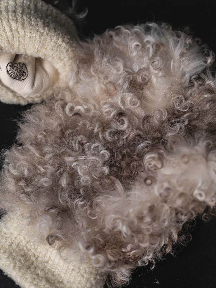 THE BACKWARD VENDOR<br> Shearling Gloves / BROWN & WHITE