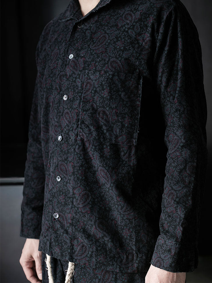 MONAD<br> Bray Boxy Fit Shirt / Black Overdye