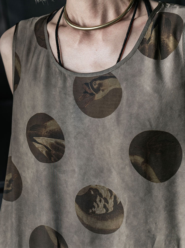 UMA WANG<br>WOMENS ARDAL DRESS / GREY×BROWN