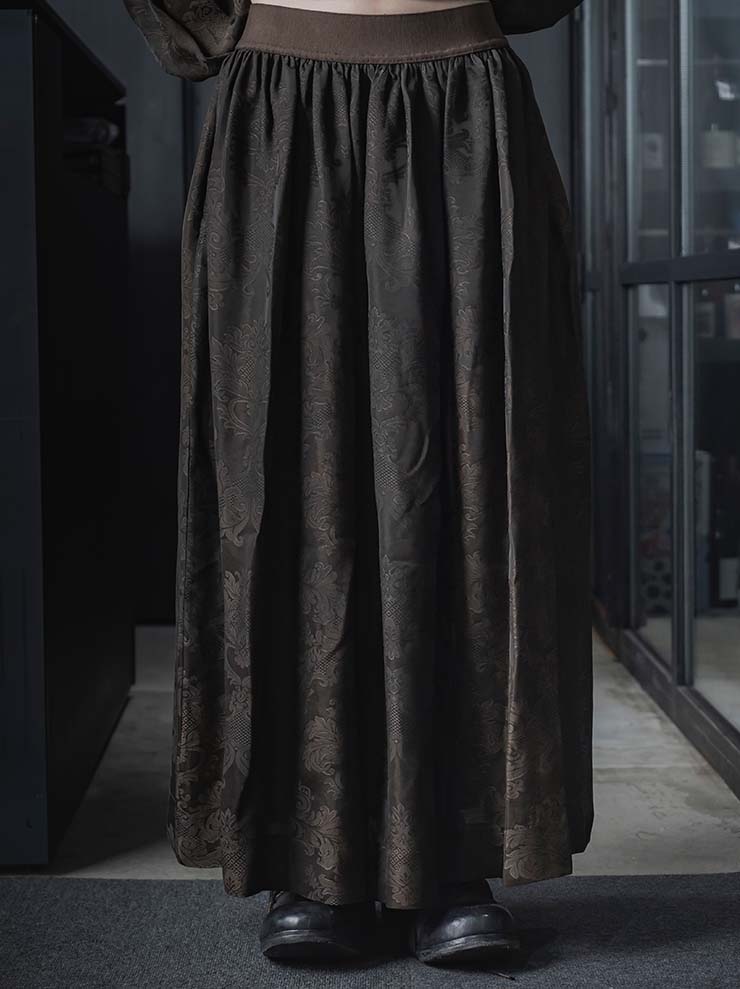 UMA WANG<br> WOMENS FLARE SKIRT / DARK BROWN