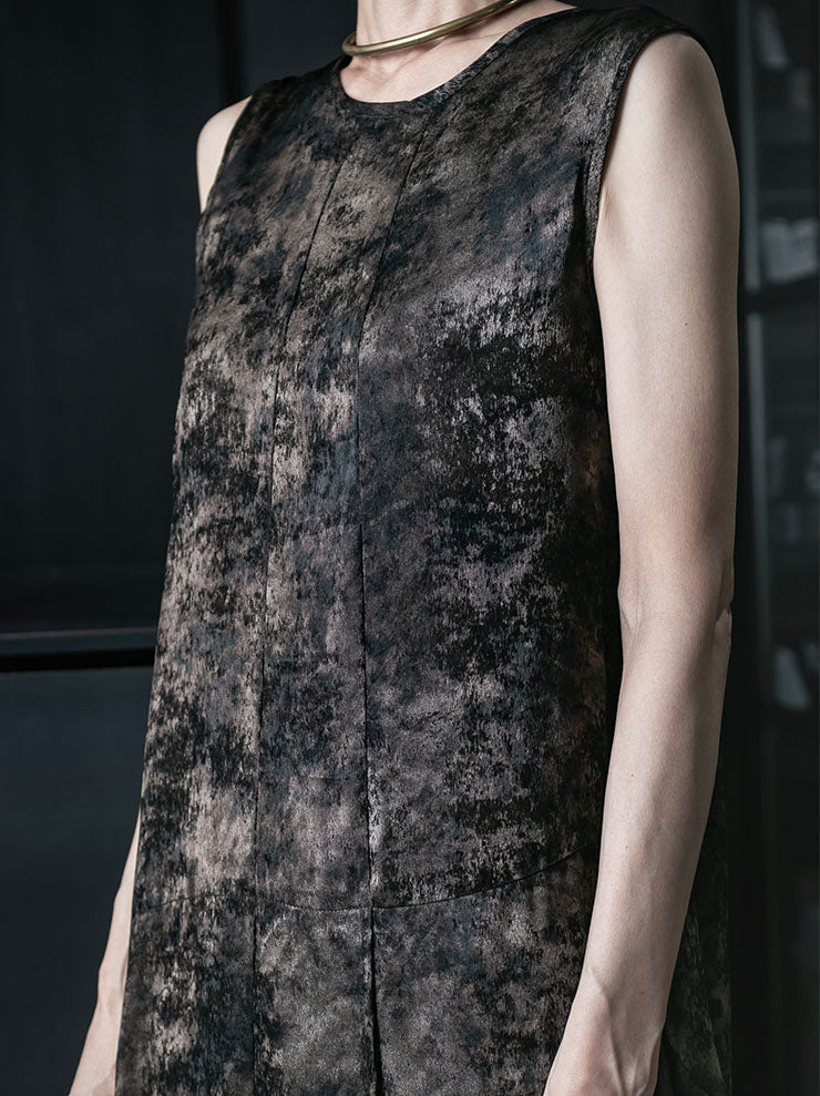 CHIAHUNG SU<br>WOMENS HAND DYED WATERED GAUZE STRAPPING DRESS / WATERED GAUZE