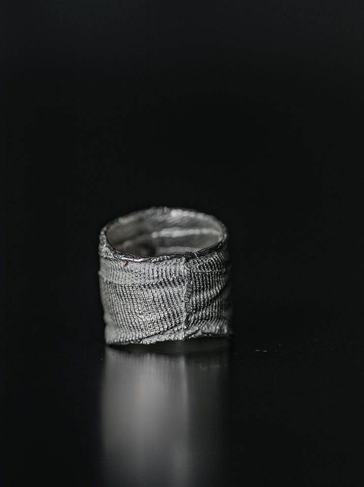 DETAJ<br> 2-BANDAGE SILVER RING / 2-VTGR01 / VINTAGE WHITE