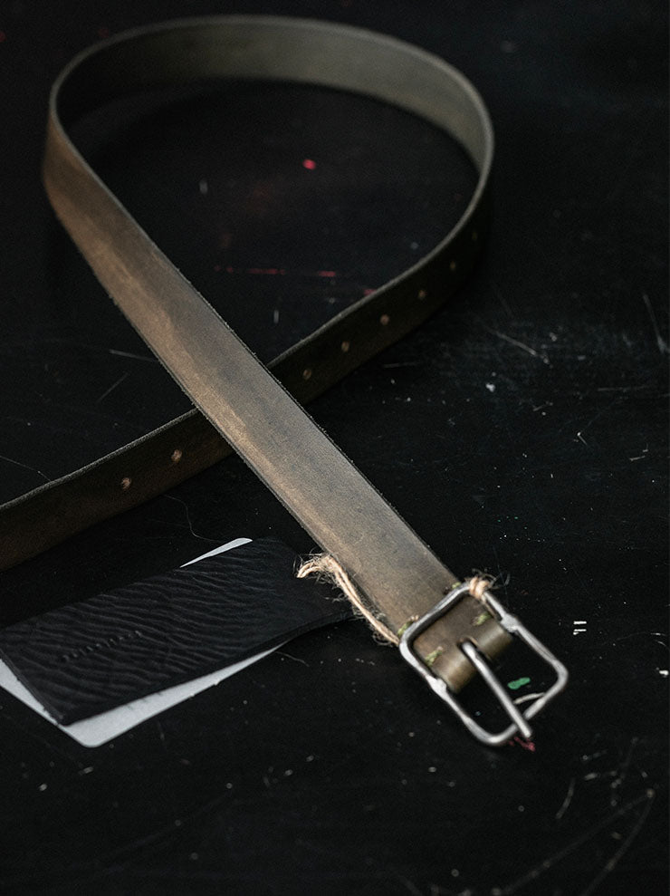 tagliovivo<br>レクタングラーバックルベルト M Hand-Dyed Calf / Laurel
