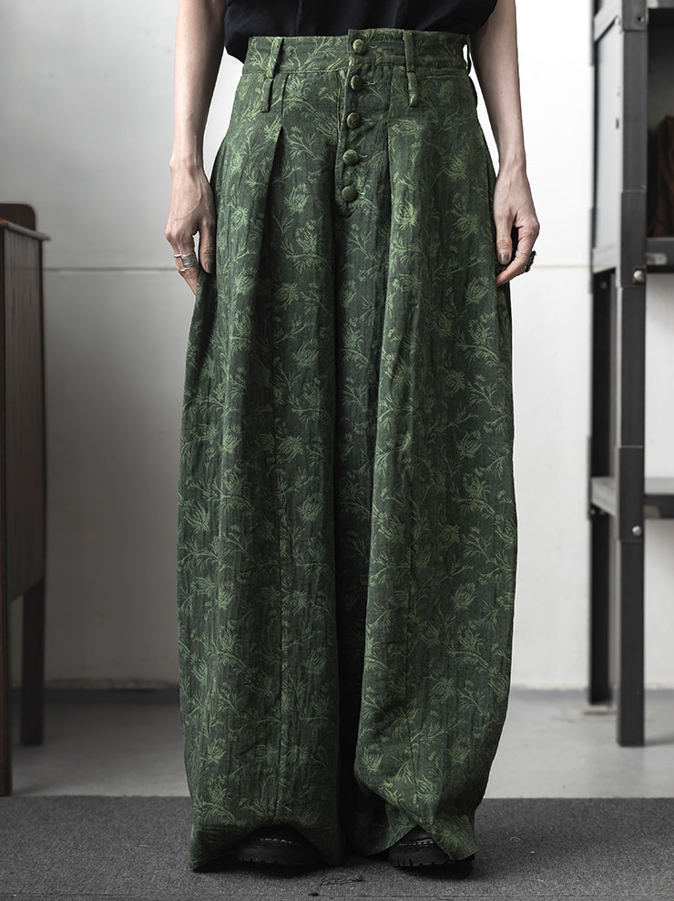 KINYAN LAM<br>WOMENS ナチュラルダイジャガードバルーントラウザー / GREEN