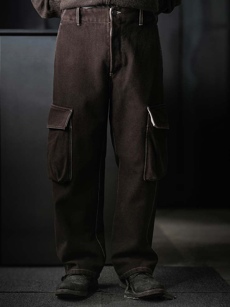 UMA WANG<br>MENS PAXTON PANTS / BROWN