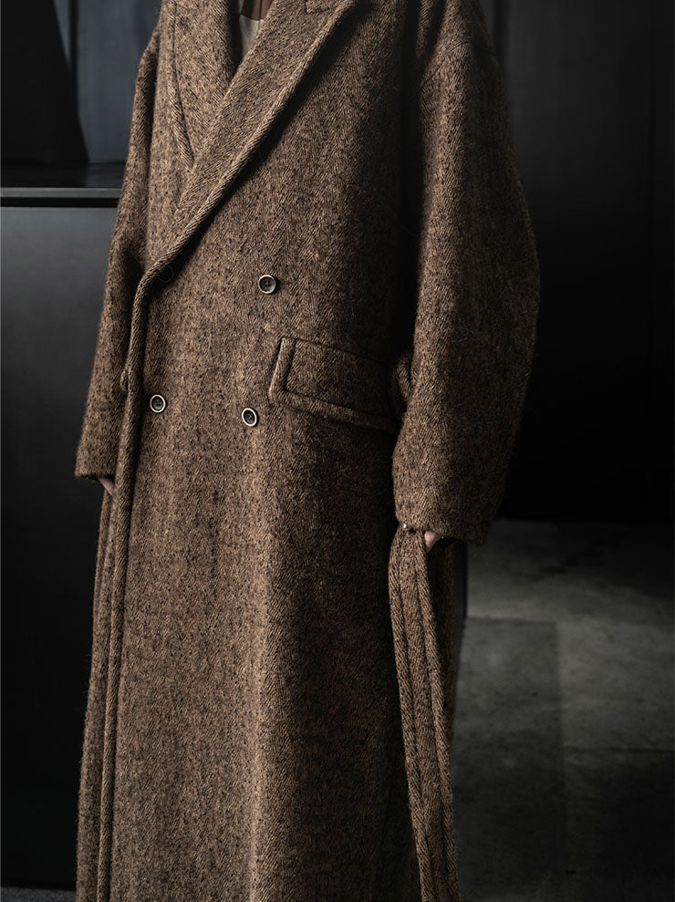 UMA WANG<br>WOMENS CICERO COAT / MUSTARD/BLACK