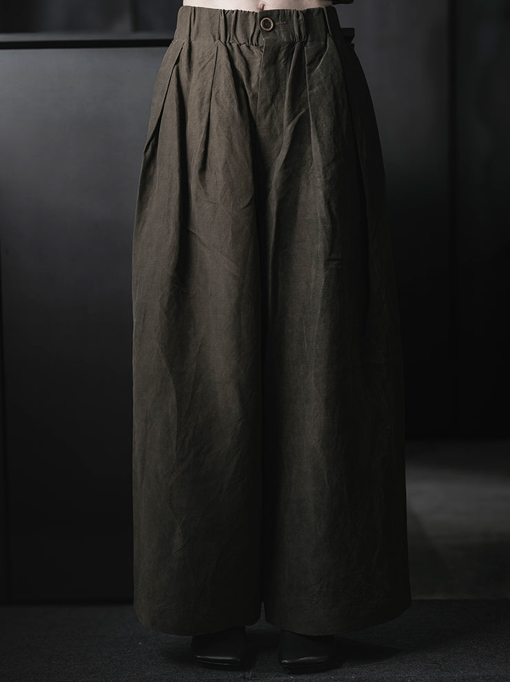 UMA WANG<br>WOMENS POETIC PANTS / DARK BROWN