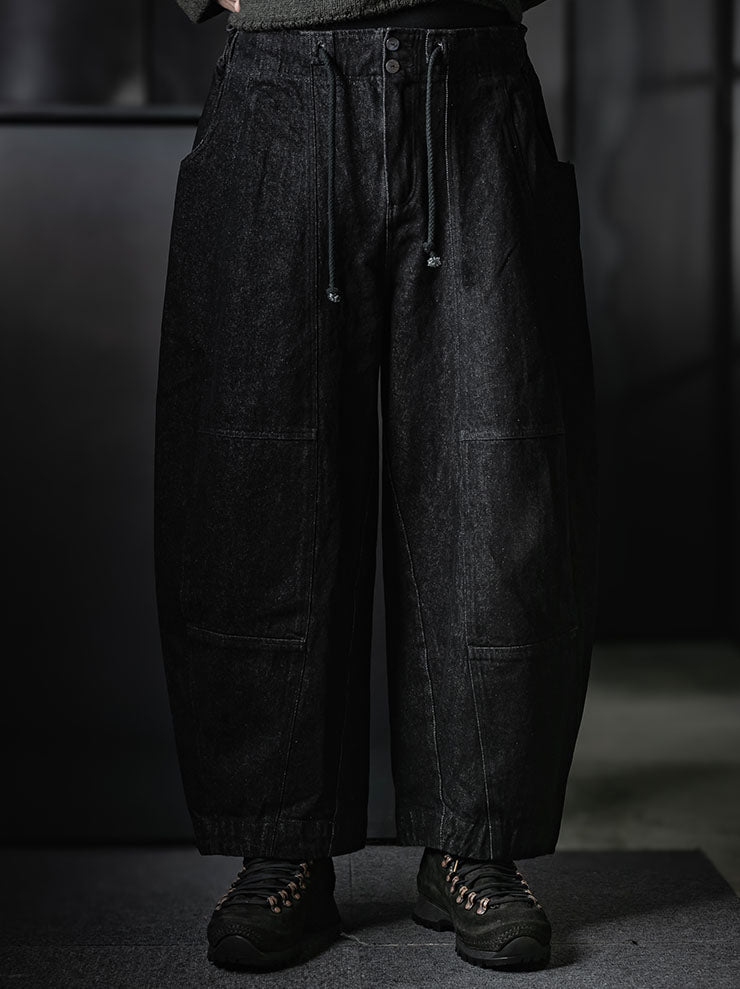 GATHERING<br>UNISEX FISHERMAN PANT / BLACK
