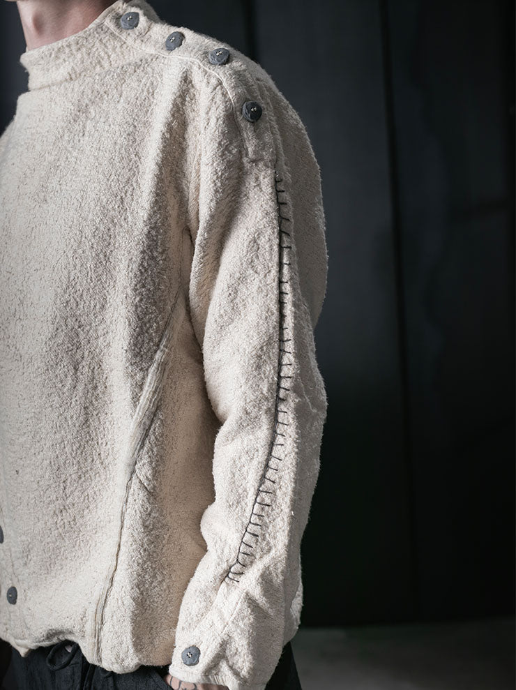 OUTBREAK LAB<br>MENS Beekeeper Sweater in Cotton Bouclé / UNDYED