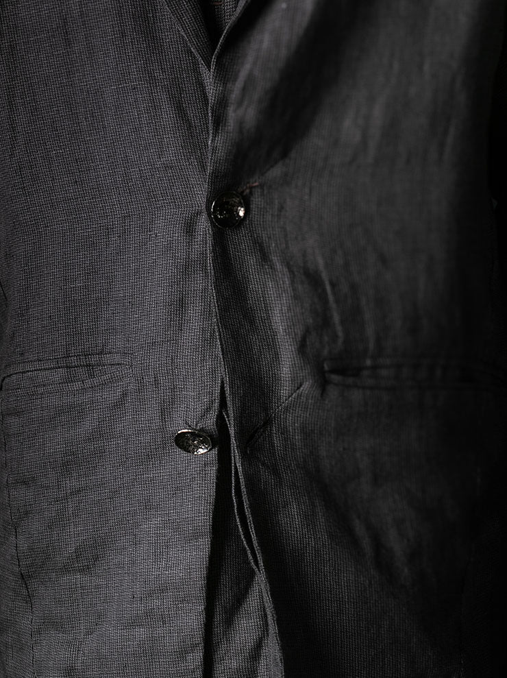 toward(s)<br>STOCK BLAZER IN LINEN WITH STERLING SILVER BUTTONS / Brown & Black