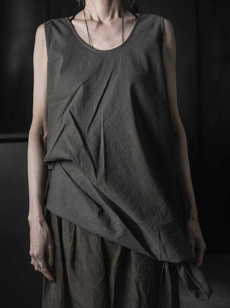 UMA WANG<br>WOMENS TARA TOP / DARK GREY