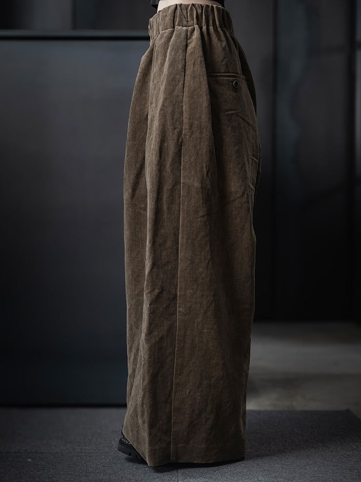 UMA WANG<br>WOMENS VELVET TROUSERS / MUSTARD