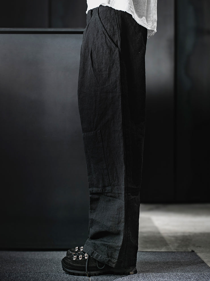 ATELIER SUPPAN<br>MEN'S Cotton Canvas Pleated Trousers / E26-12