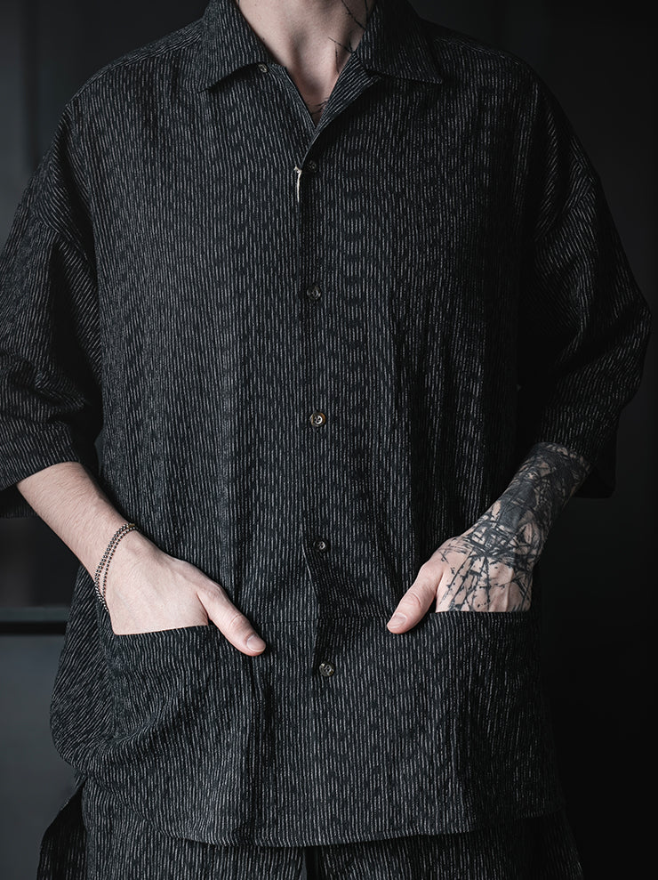 individual sentiments<br />UNISEX ボーリングシャツ / BLACK