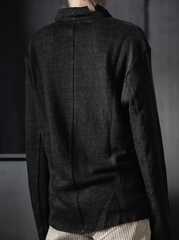 K’ANG <br>Unisex jersey cardigan / OFF BLACK