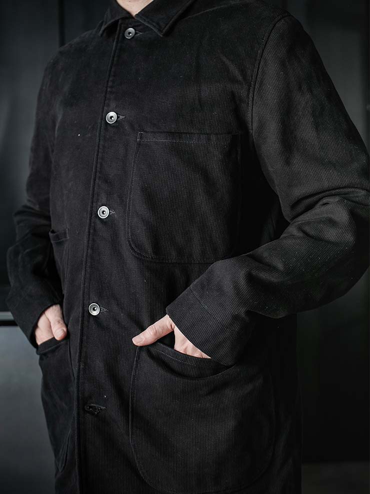 P.R. PATTERSON<br>LINED COTTON CHORE JACKET / BLACK