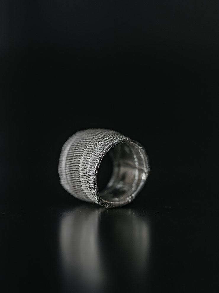 DETAJ<br> 2-BANDAGE SILVER RING / 2-VTGR01 / VINTAGE WHITE