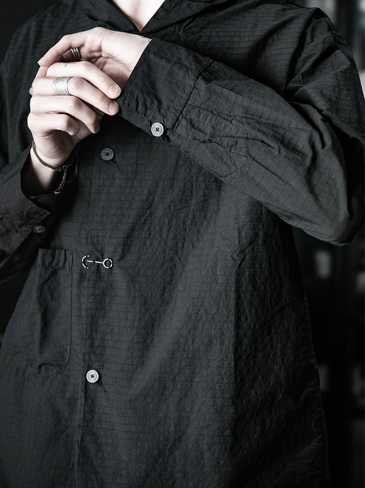 ATELIER SUPPAN<br>MENS Shirt Jacket black stripes / E26-16