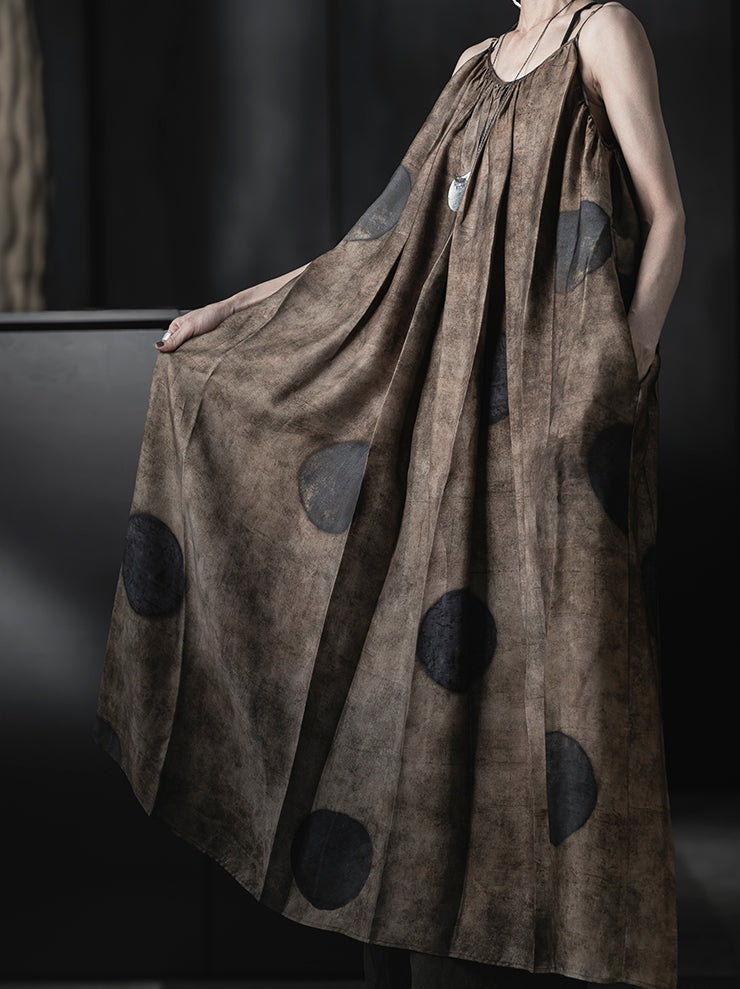 UMA WANG<br>WOMENS ASHEL DRESS / BROWN/BLUE
