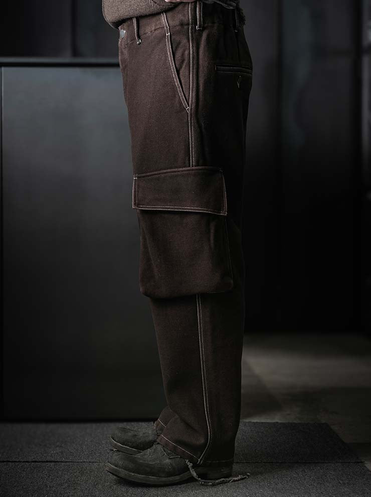 UMA WANG<br>MENS PAXTON PANTS / BROWN