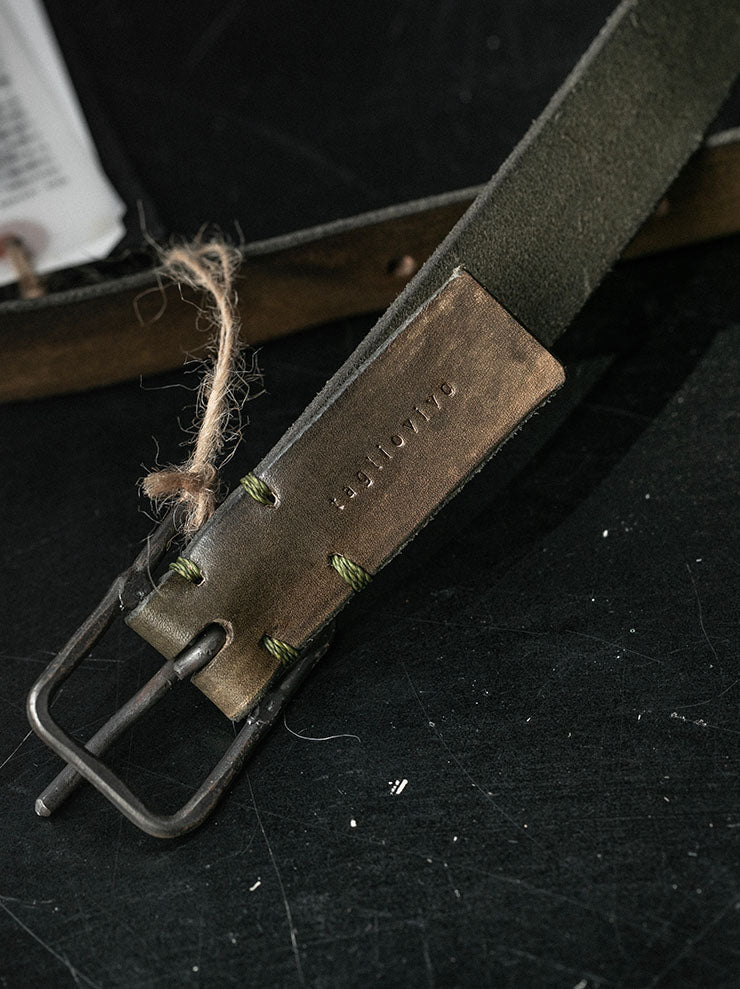 tagliovivo<br>レクタングラーバックルベルト M Hand-Dyed Calf / Laurel