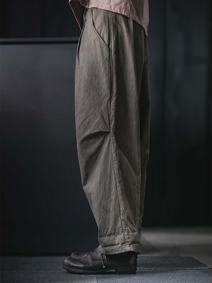 EVAN SCOTT MONROE<br>Upside Down Trousers / Pomegranate, Greige/Green