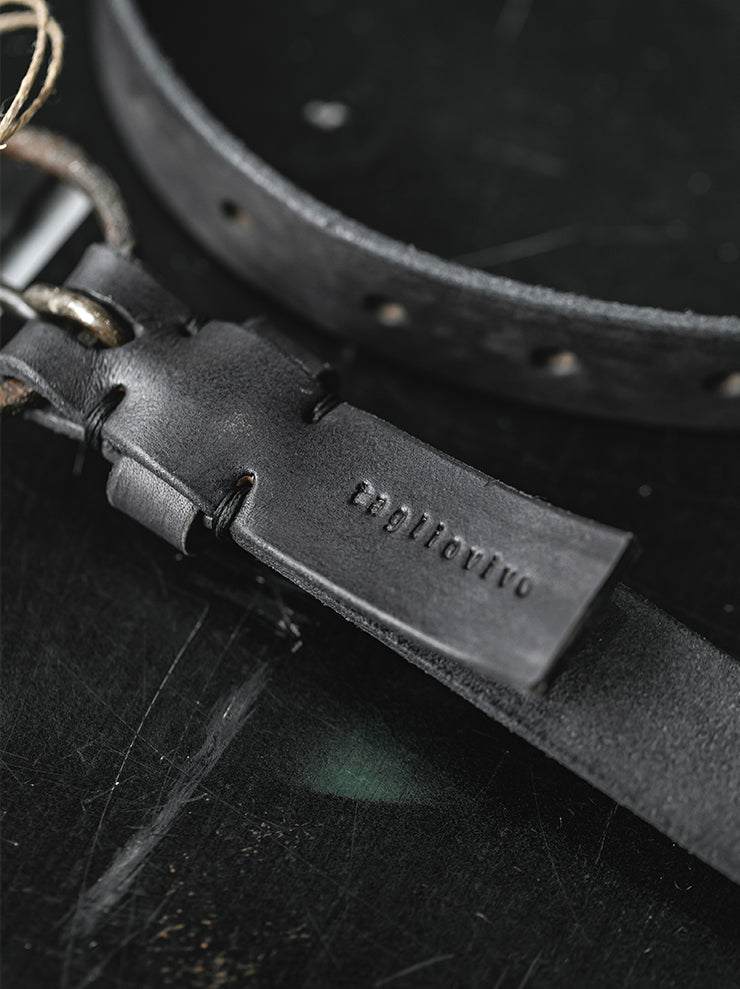 tagliovivo<br> Ring Buckle Belt S Hand-Dyed Calf / Graphite -  - 24th of August Exclusive