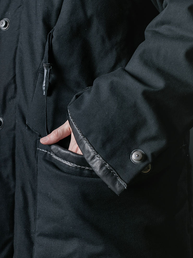 69 BY ISAAC SELLAM<br>MENS パッデッドパーカーコート / NOIR