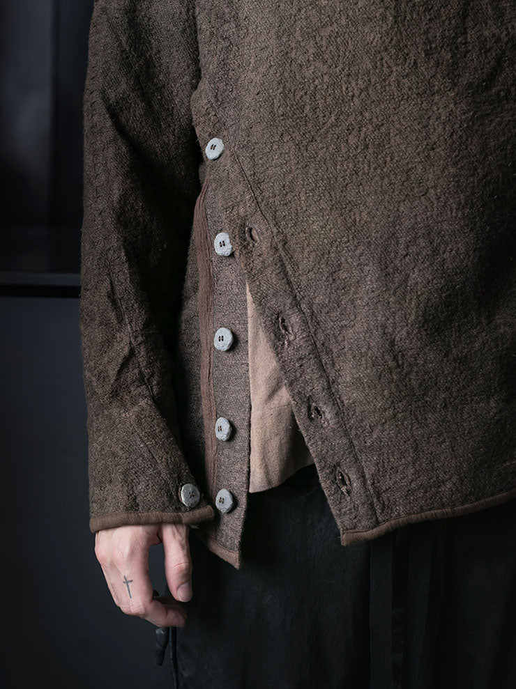 OUTBREAK LAB<br>MENS Beekeeper Sweater in Cotton Bouclé / DARK