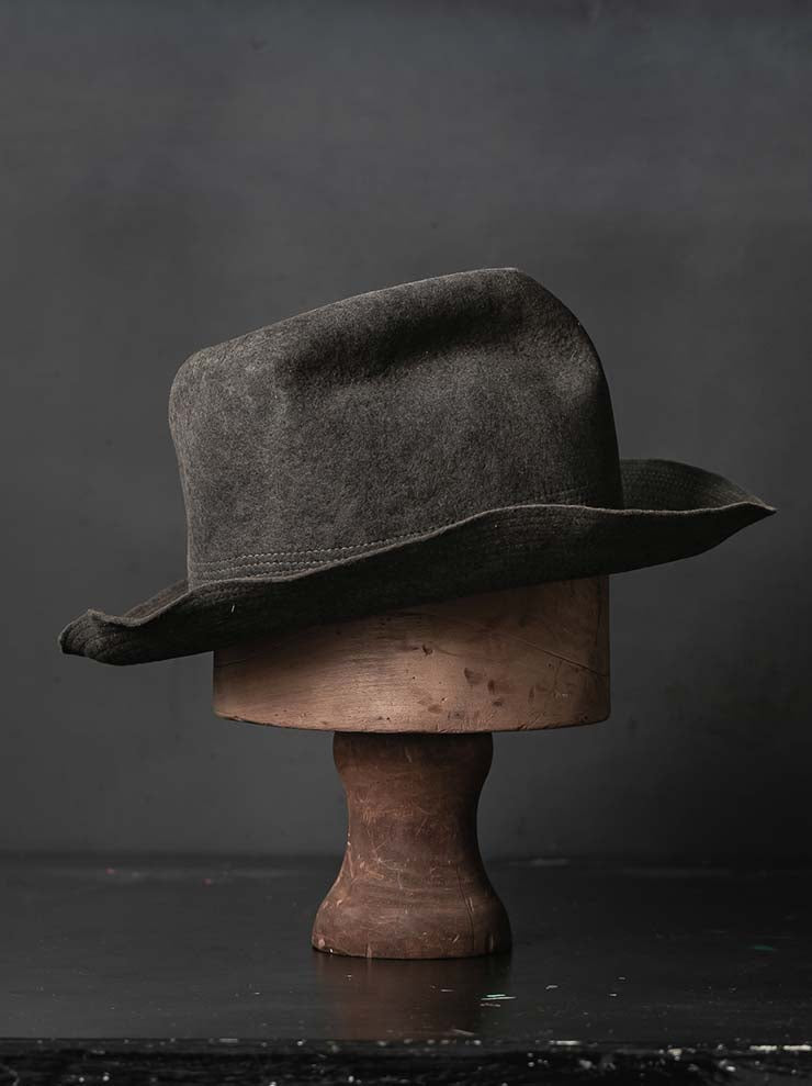 HORISAKI<br>ラビットファーフェルトハット RHNOS007 - fw26 / GREY ROCK