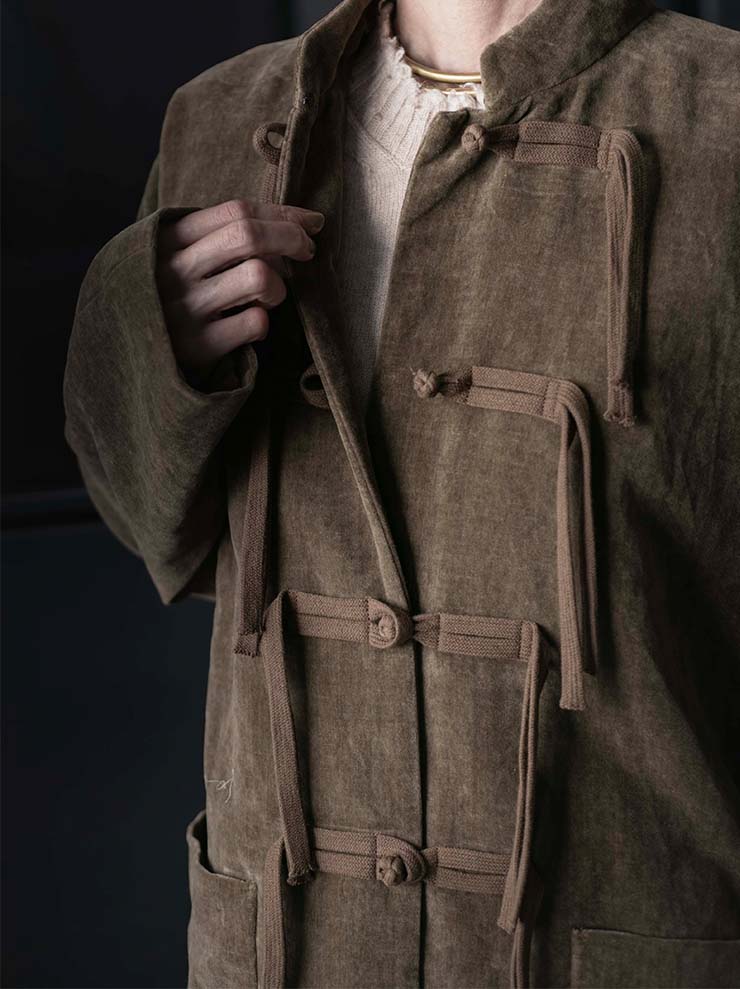UMA WANG<br>WOMENS VELVET JACKET  / MUSTARD