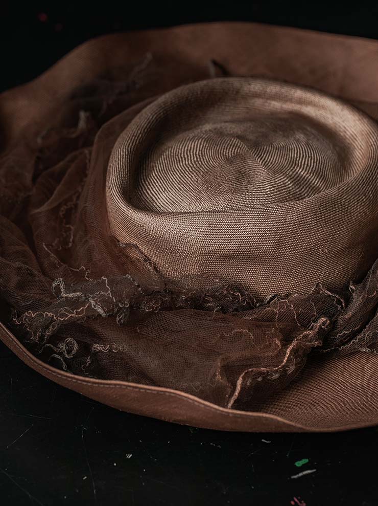 HORISAKI<br> ONE OF A KIND COLLECTION Sisal Straw Hat with Embroidered Veil OOAK25 NO.183 / VARIOUS