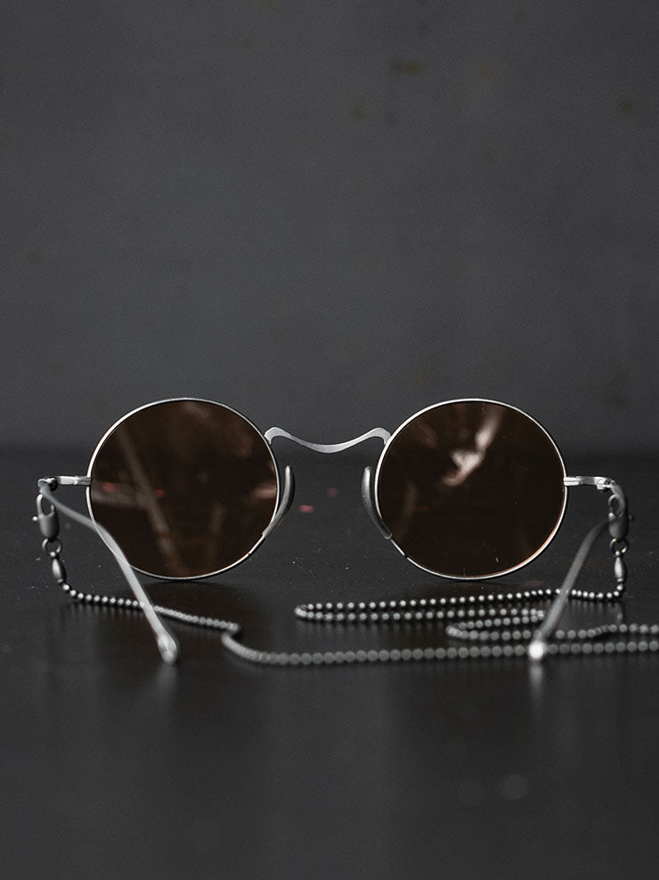 RIGARDS × UMA WANG<br>TITANIUM フレームサングラス / SILVER ANTIQUE / RG00UW14