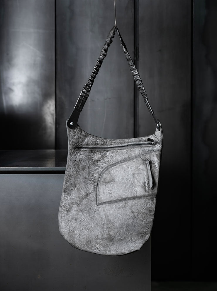 ISAAC SELLAM EXPERIENCE<br> Bonded Leather Messenger Bag / PLOMB REFLECTOR