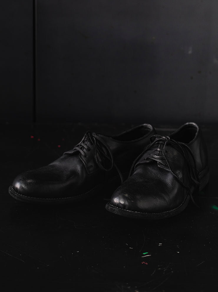 GUIDI<br> MENS Classic Derby Shoes 992X BLKT / HORSE