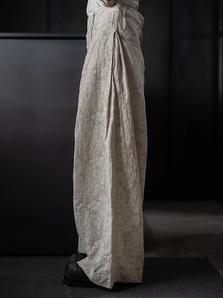 KINYAN LAM<br>WOMENS Jacquard Balloon Cut Trousers / Raw White