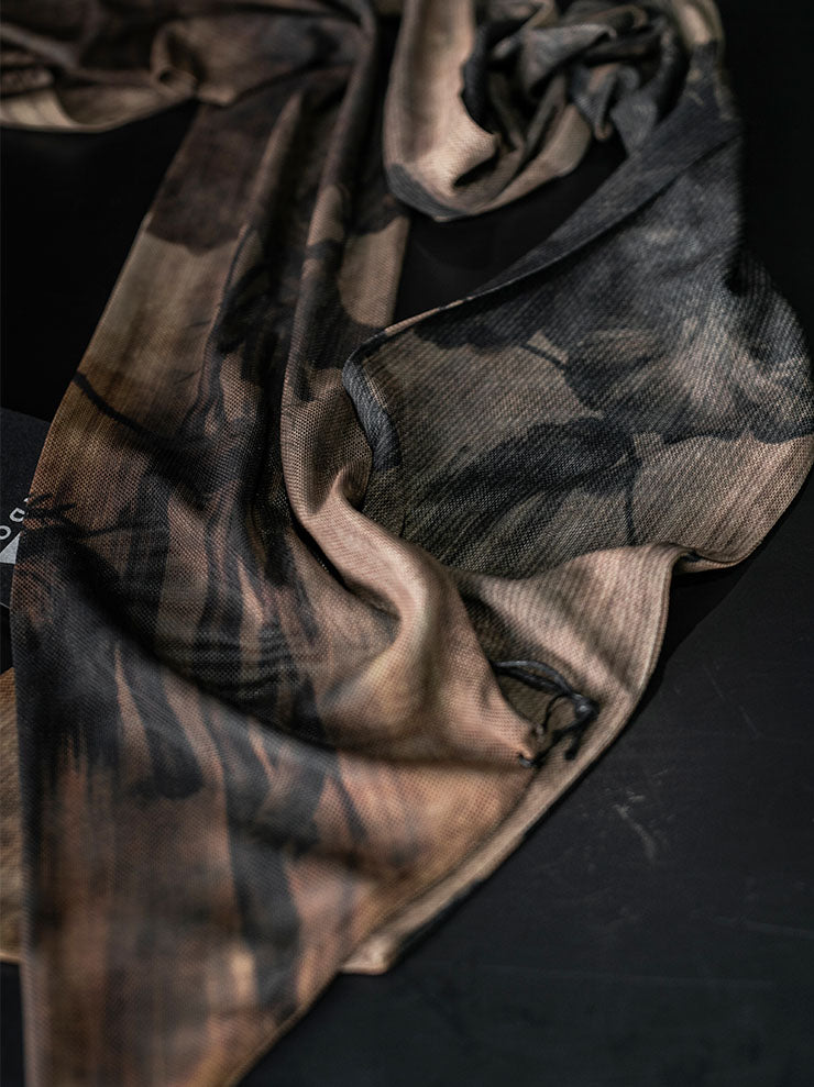 IA LONDON<br> RIBBON COTTON DOUBLE-SIDED SCARF / LILY AMBITION PRINT