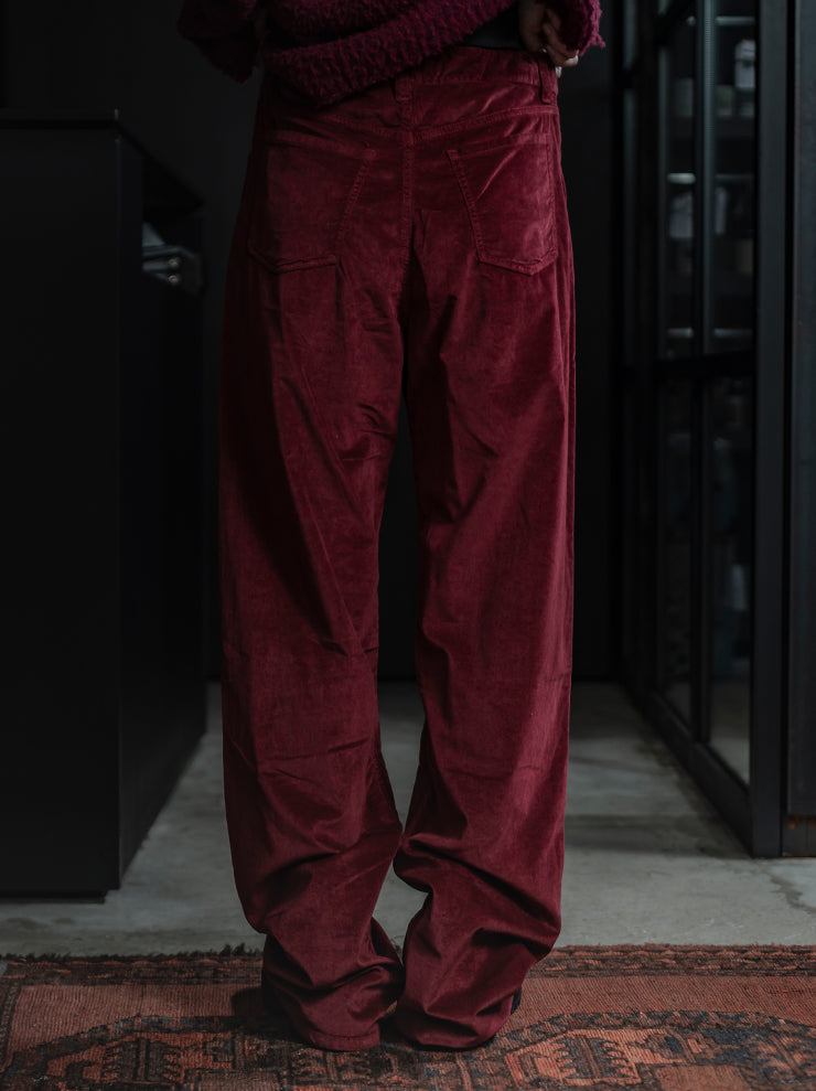 UMA WANG<br> WOMENS WIDE TROUSERS / RED