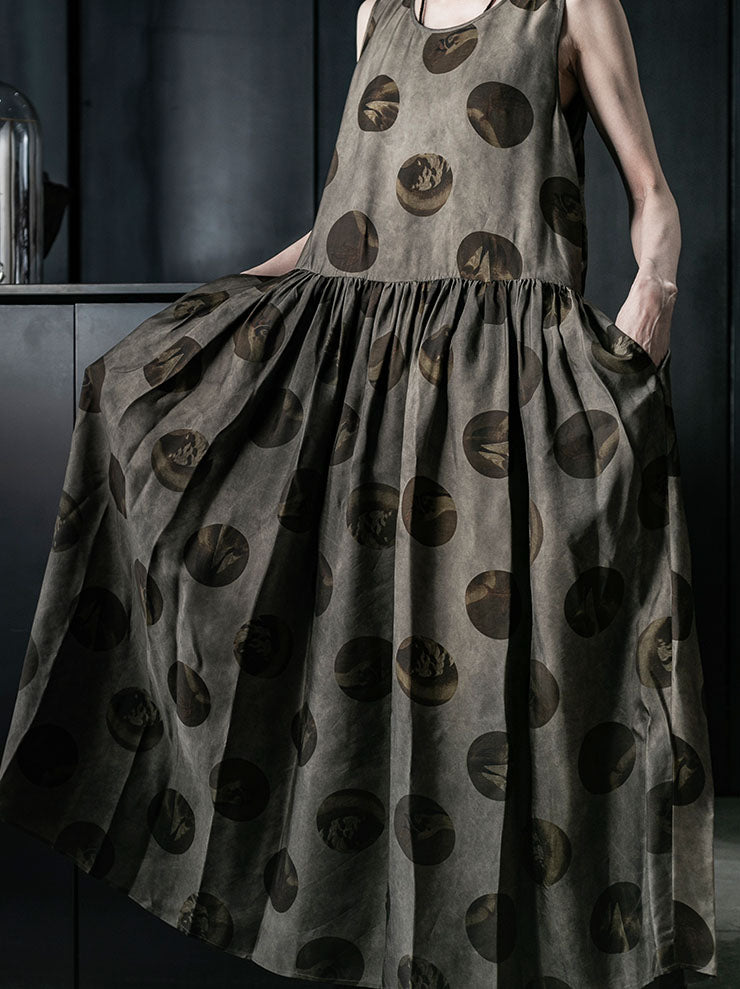 UMA WANG<br>WOMENS ARDAL DRESS / GREY×BROWN