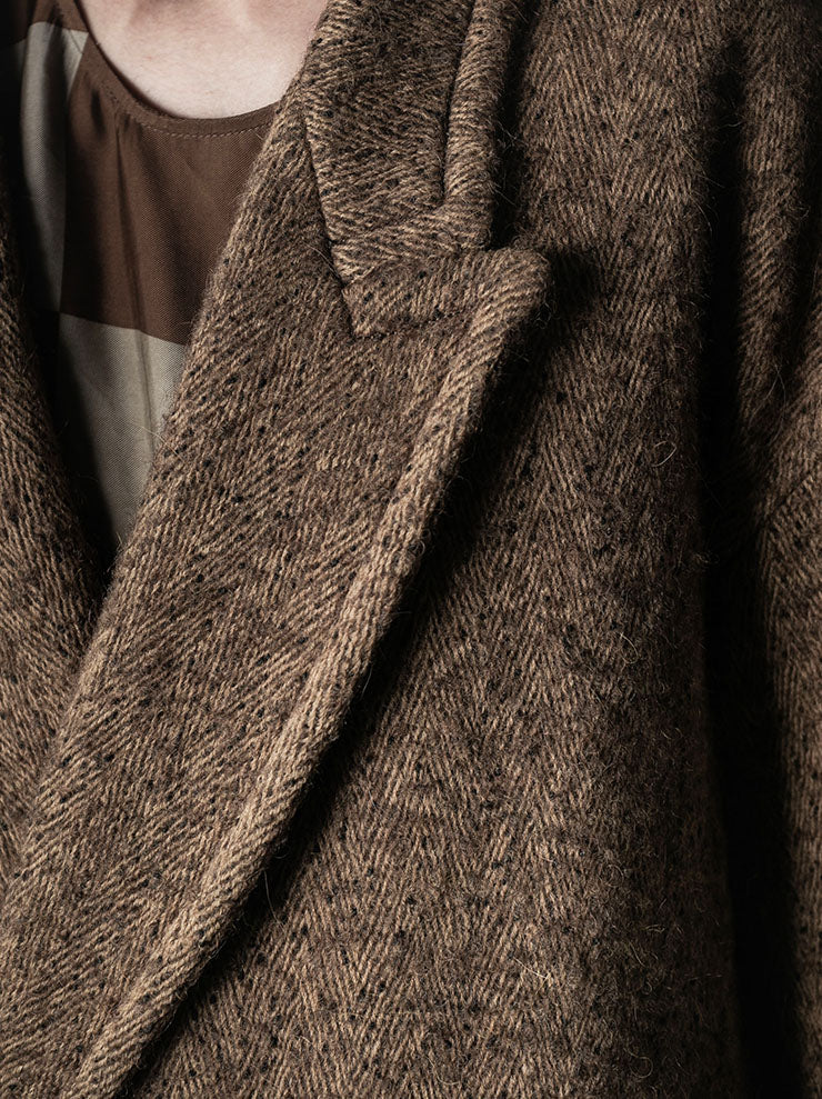 UMA WANG<br>WOMENS CICERO COAT / MUSTARD/BLACK