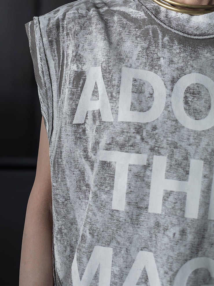 SIMEON FARRAR<br> UNISEX OVERSIZED TANK TOP / GREY PAINT