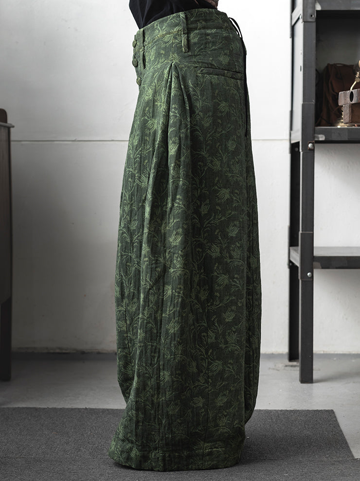 KINYAN LAM<br>WOMENS ナチュラルダイジャガードバルーントラウザー / GREEN