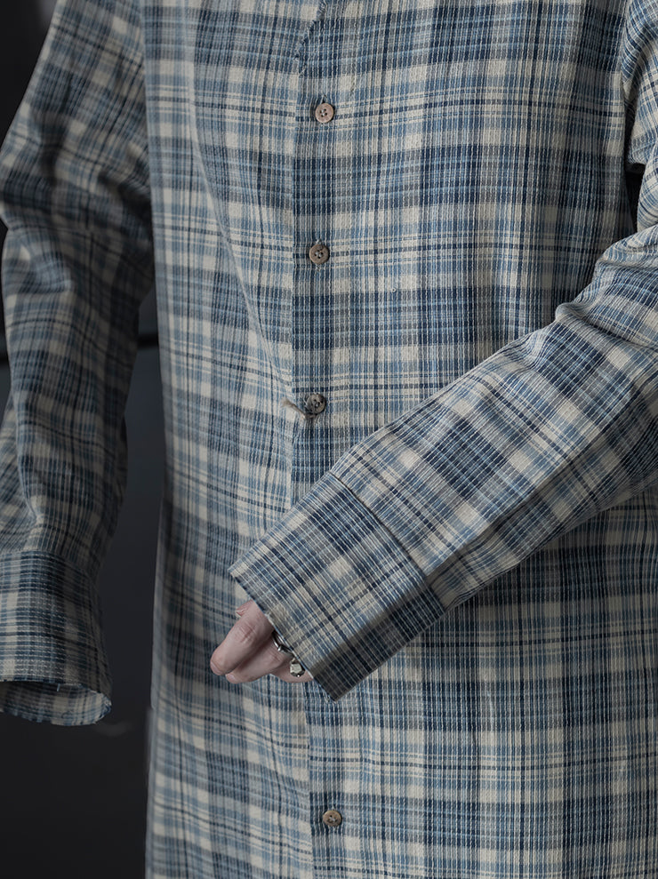 K'ANG<br>WOMEN BACK TIED LONG SHIRT DRESS / BLUE