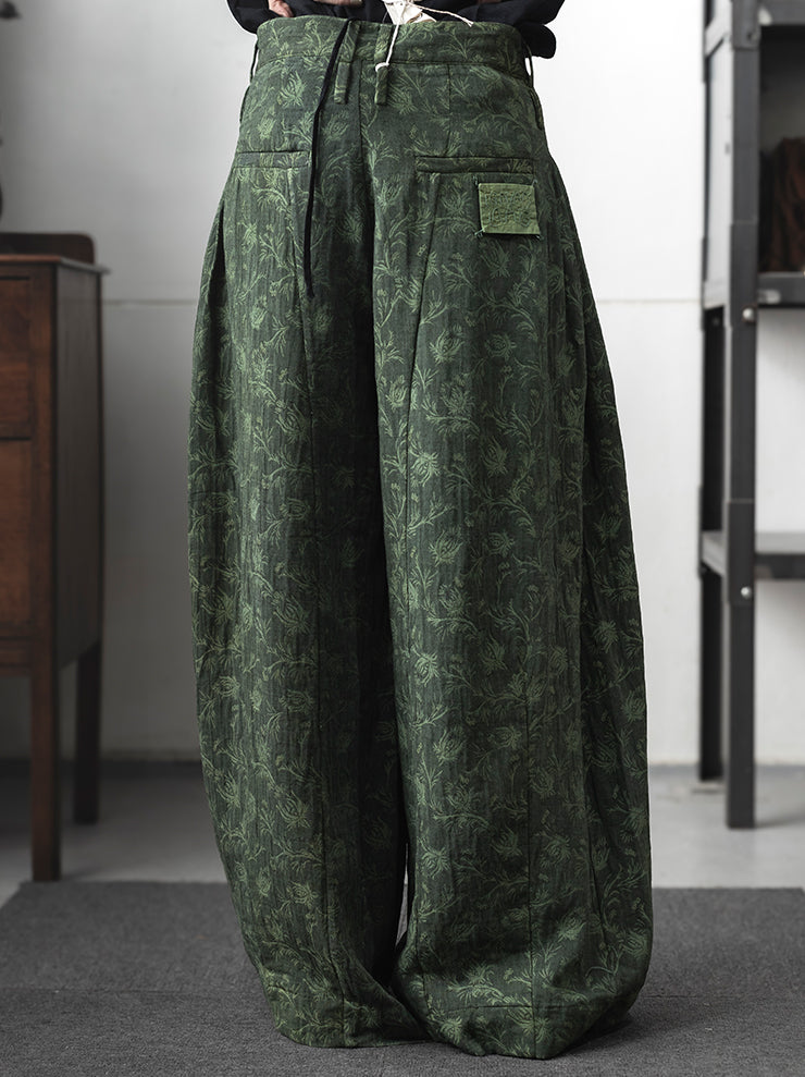 KINYAN LAM<br>WOMENS ナチュラルダイジャガードバルーントラウザー / GREEN