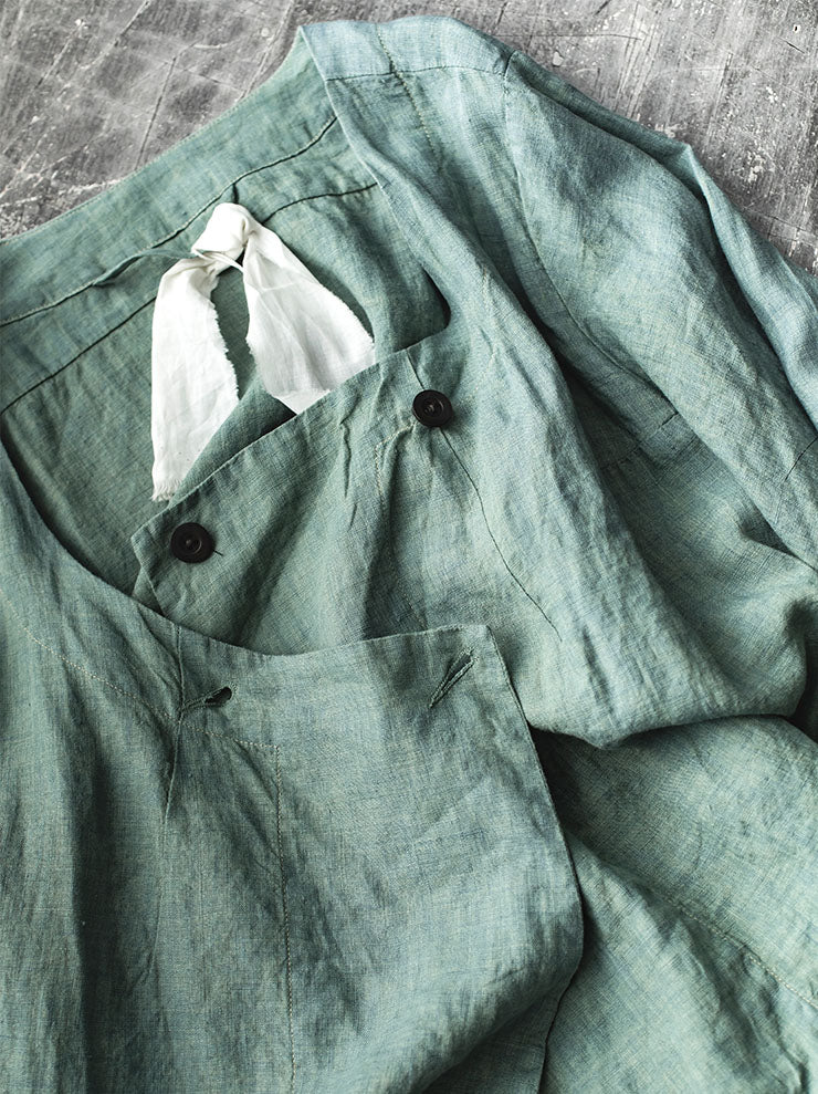 ATELIER SUPPAN<br> WOMENS Green front crossed shirt