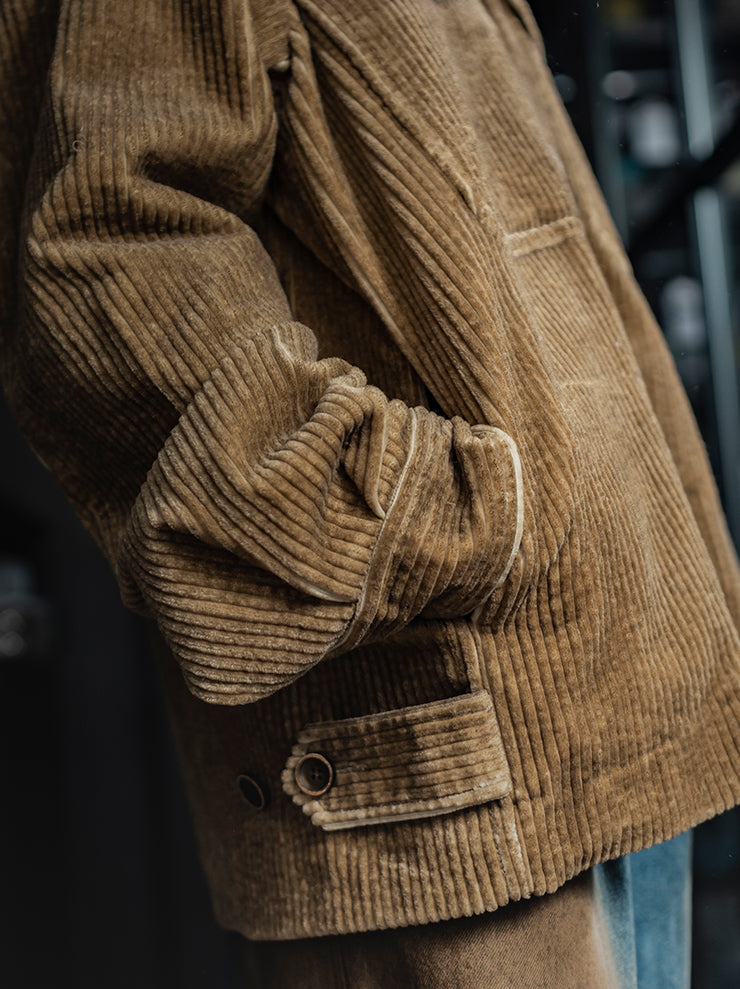 UMA WANG<br> MENS CORDUROY JACKET / TAN